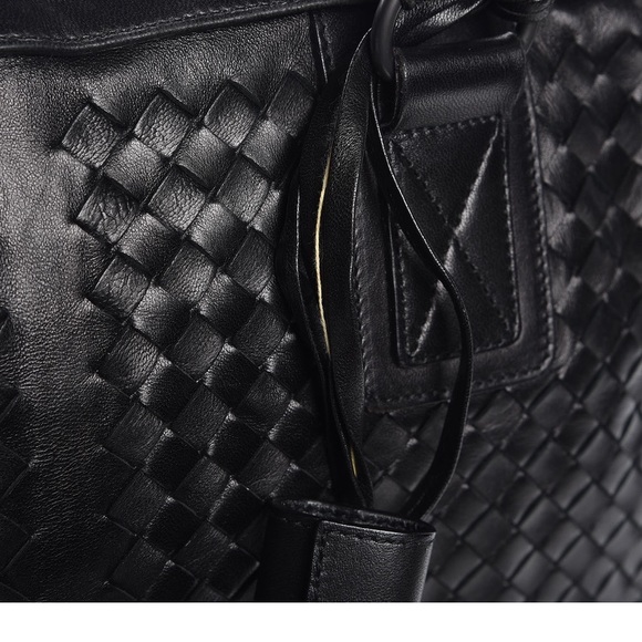 Bottega Veneta Nero Intrecciato Briefcase Satchel/ Handbag/ Shoulder Tote - Picture 3 of 8
